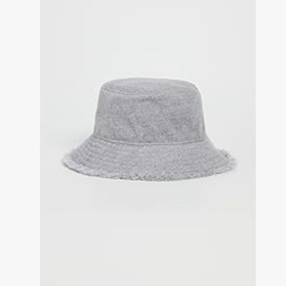 Hat Attack Frayed Edge Bucket Hat in Light Grey One Size Flannel main image 7
